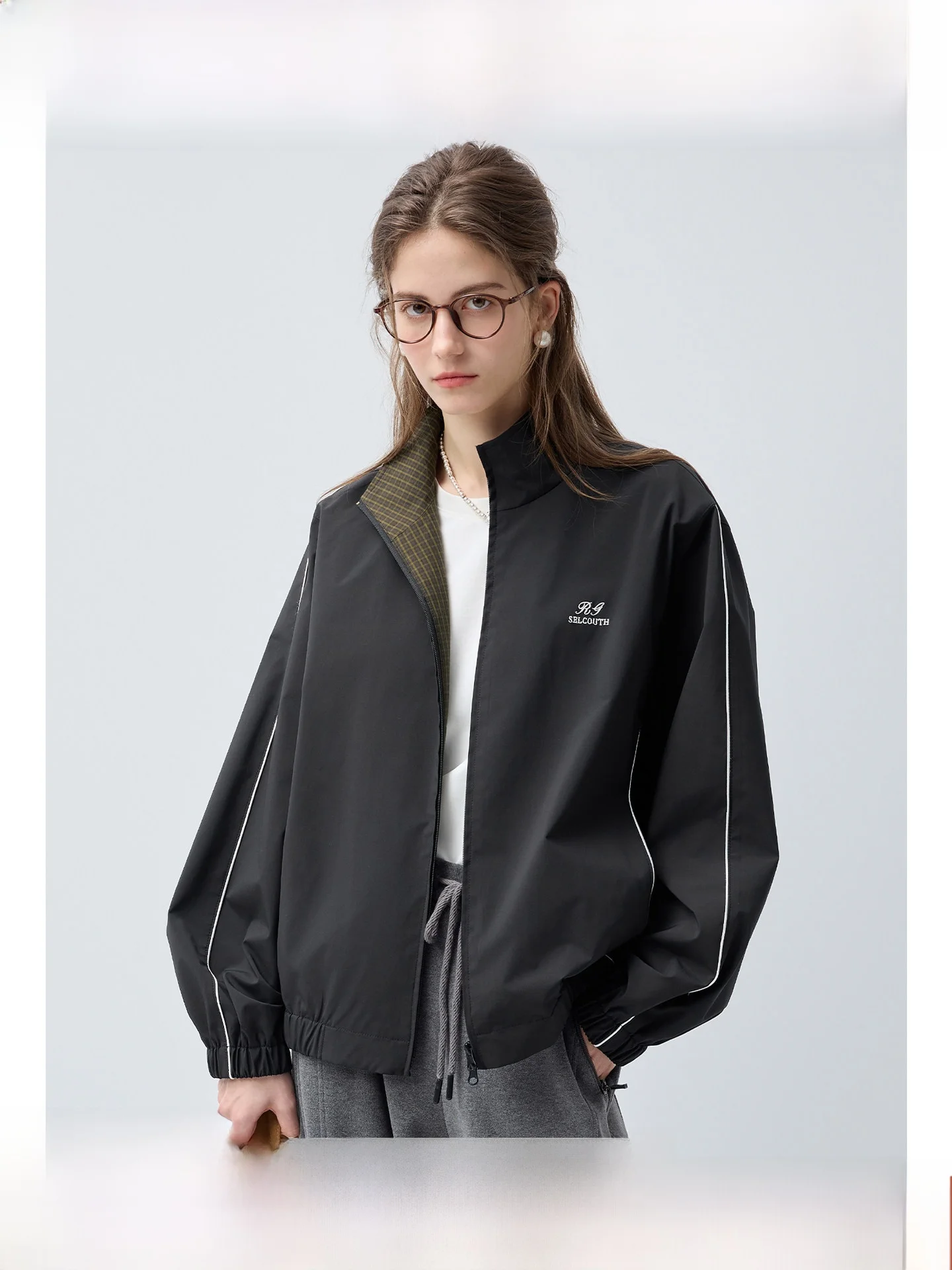 

Женское повседневное пальто Rui больших размеров: новая модель в клетку, свободный крой, весенняя коллекция, микроплюс-размеры