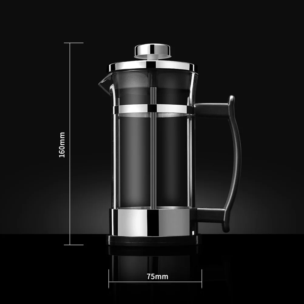 

Stainless Steel Coffee Pot Multi Function 600Ml Double Layer Filter Teapot Heat Resistant Manual Coffee Infuser Tea Strainer