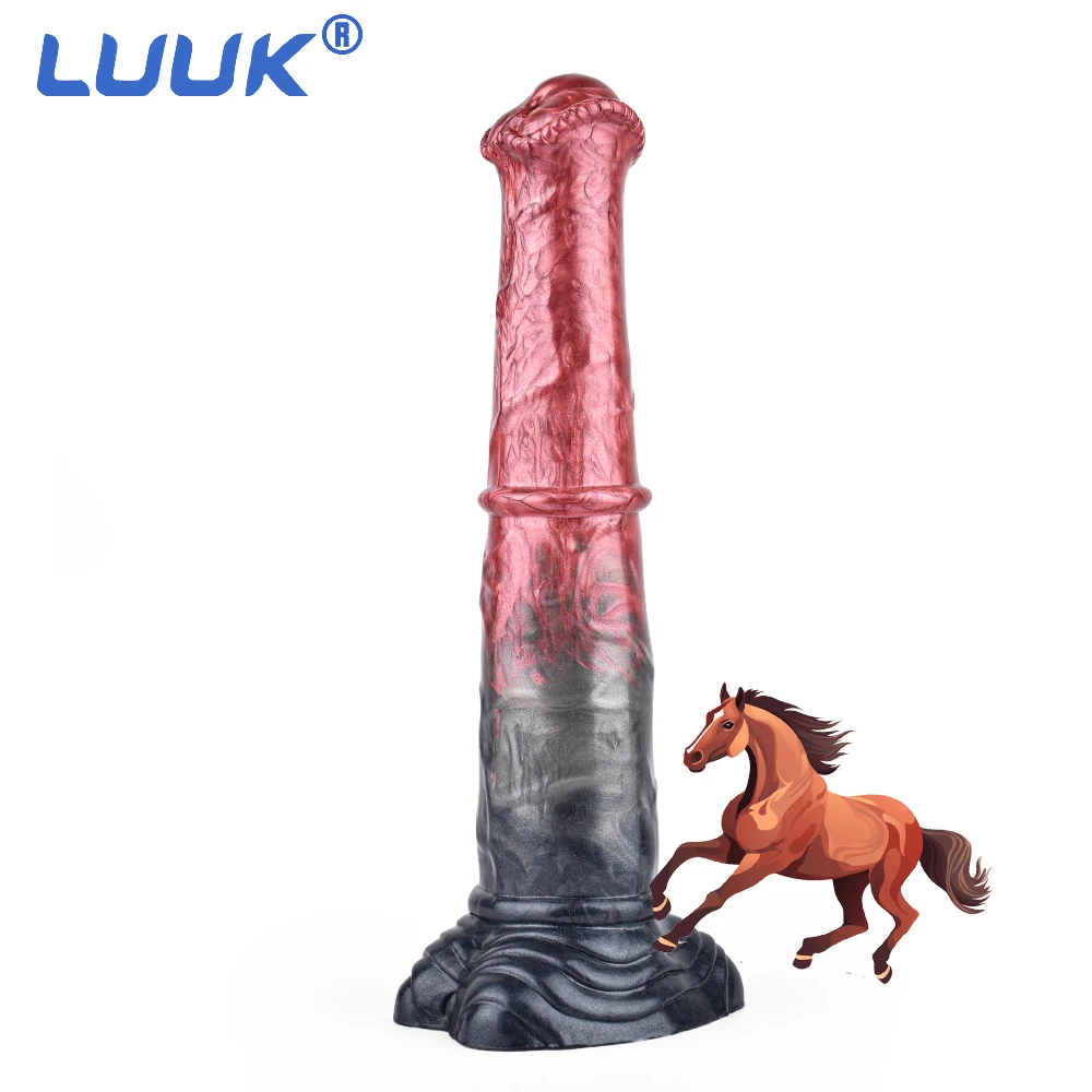 

LUUK New Animal Horse Dildo For Women Vagina Stimulate Fake Masturbators Soft Silicone Prostate Massager Female Anal Plug