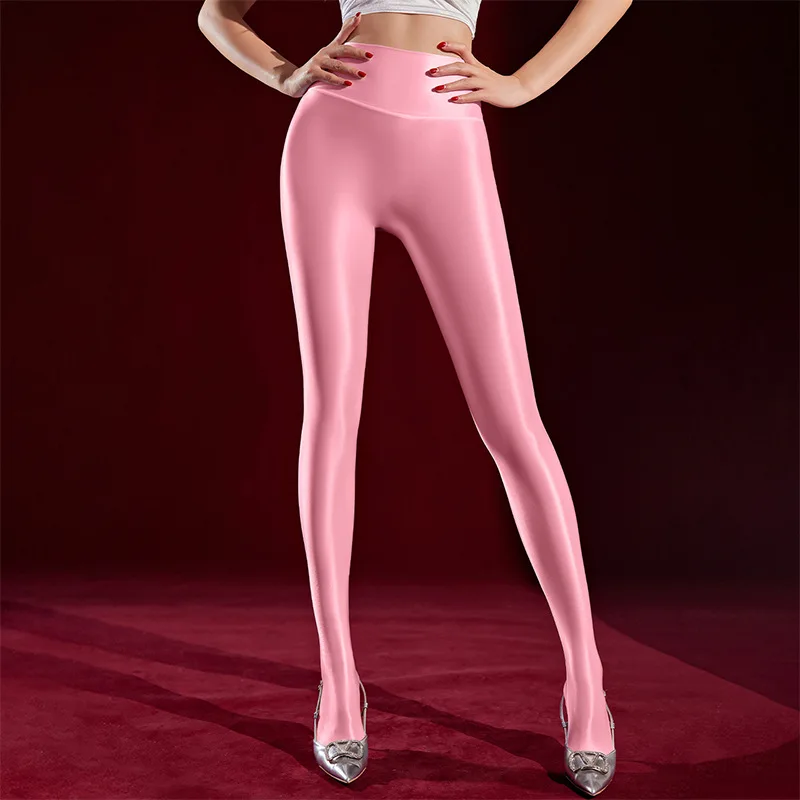 Damen Strumpfhose Nahtlos Glänzend Glanzstrümpfe Verdickte Glanz-Schirbin-Leggings Sexy Hohe Taille Atmungsaktive Strumpfhose Dessous