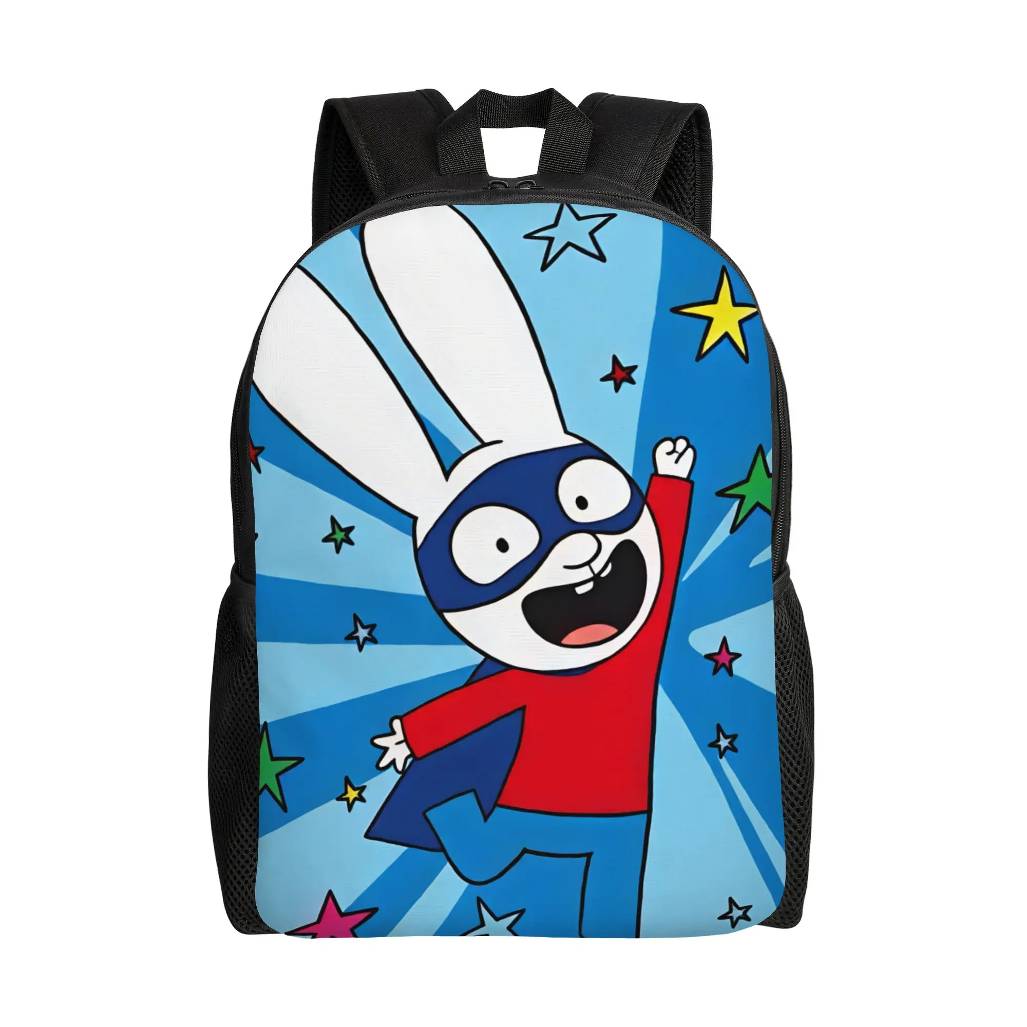 Simon Super Rabbit  Backpack Youth  Pattern Backpacks Polyester Leisure School Bags Outdoor Style Custom Rucksack