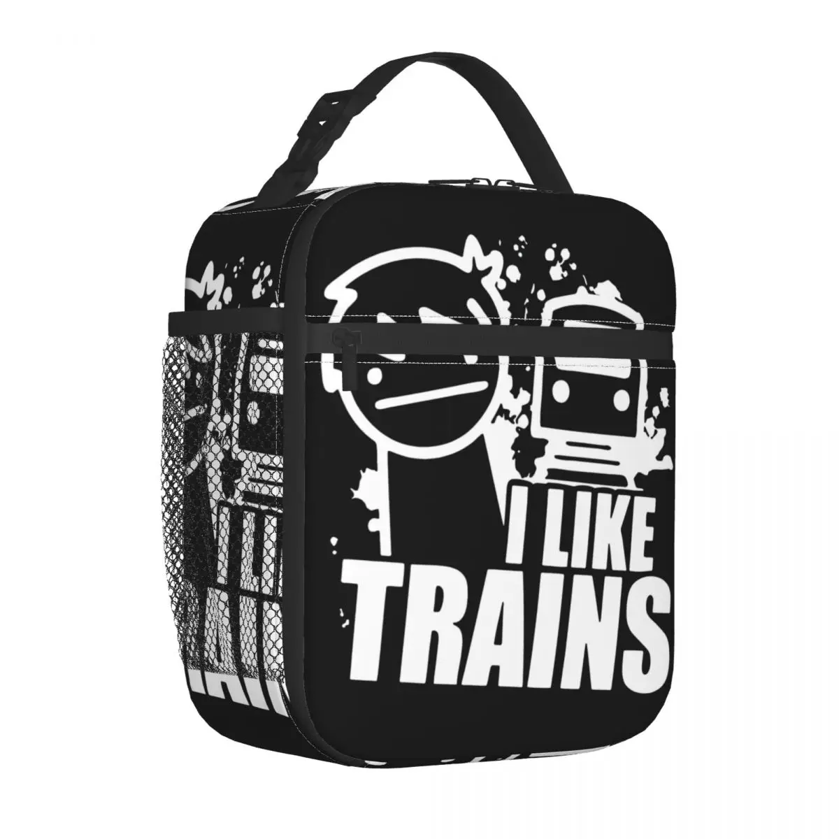 ASDF I LIKE TRAINS Insulated Lunch Bag Tote Food Handbag