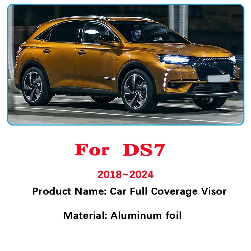 Anti-UV Car Window Covers For DS 7 Crossback Citroen DS7 2018~2024 Car Sun Sunscreen Sunshades Visor Accessories 2023 2022 2021