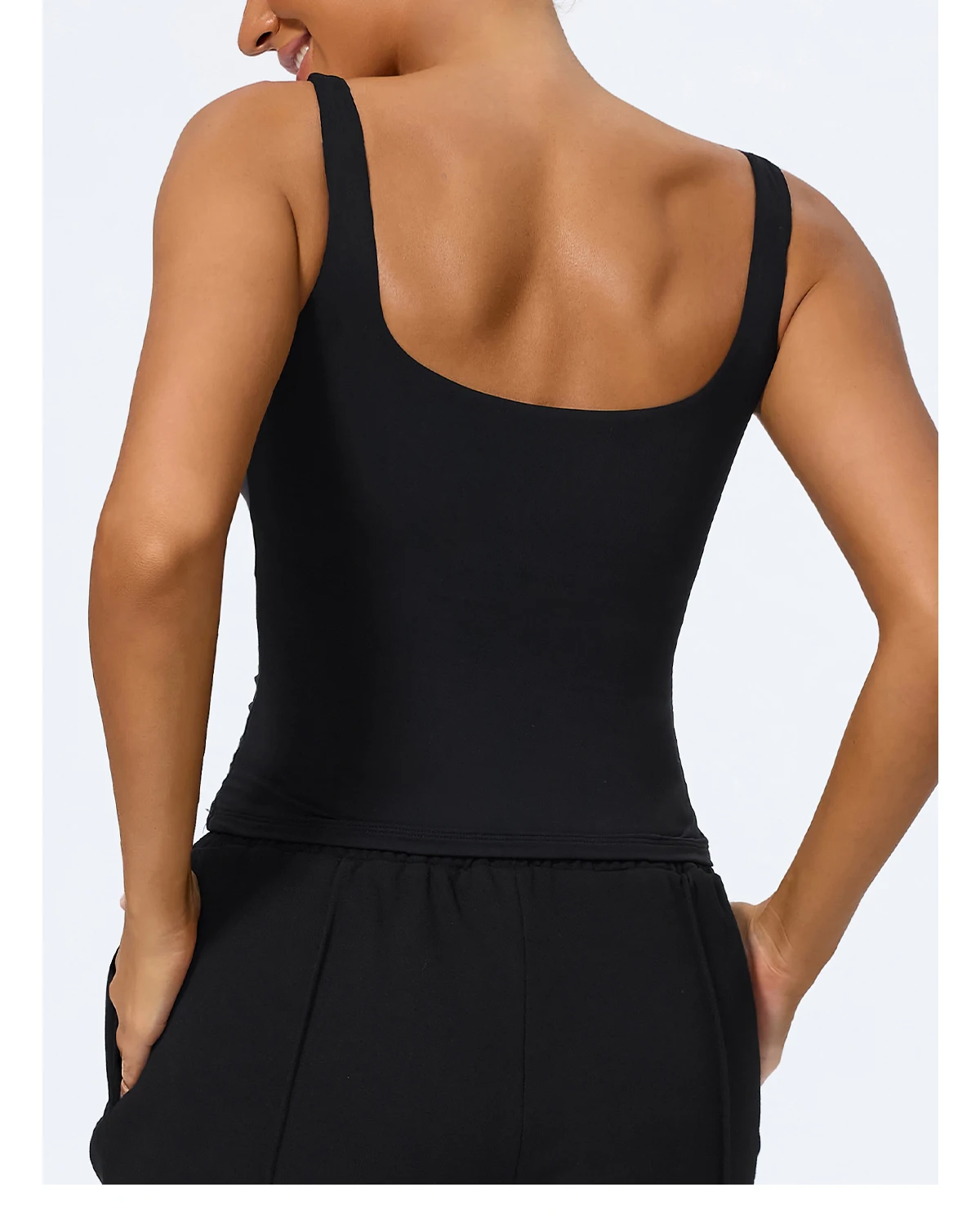 Hearuisavy Sommer Damen Workout Tanktop Gym Enganliegendes Unterhemd Atmungsaktiv Schnelltrocknend Ärmelloses Yoga-Oberteil Lauf-Sportweste – Detail 29