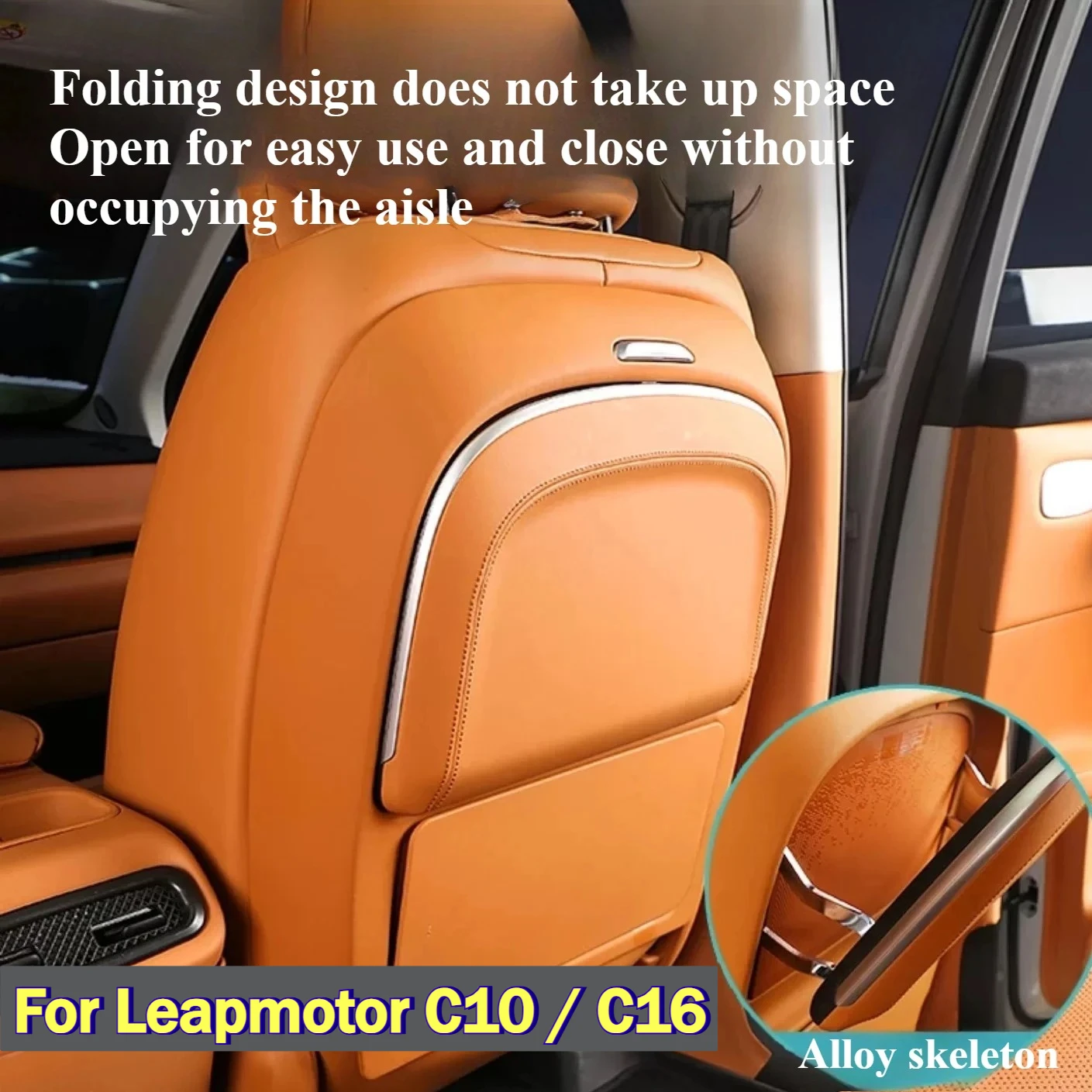 

For Leapmotor C10 / C16 Car Seat Back Electric Small Table Panel Led Ambient Light Wireless Charger Foldable Laptop Table Plate