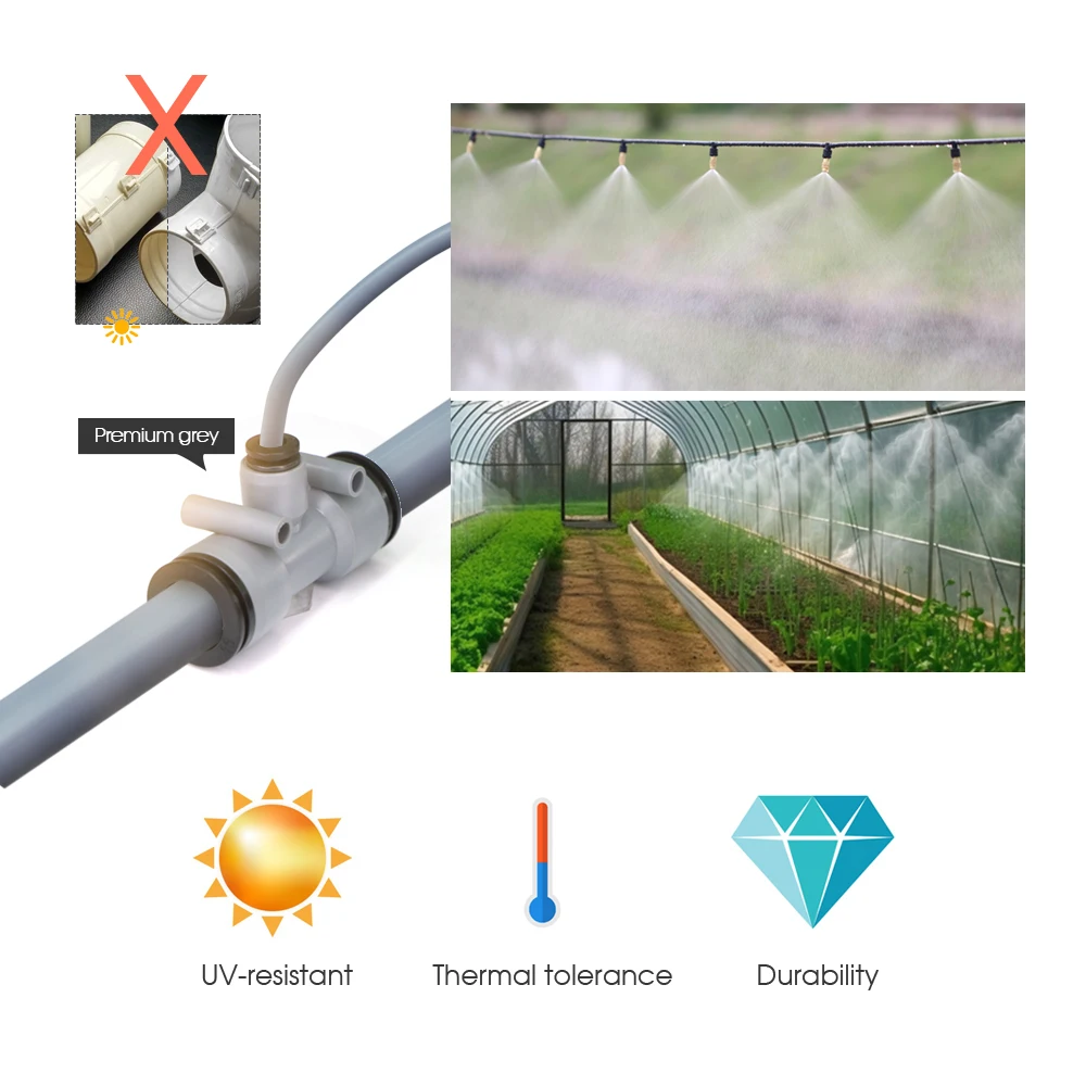 1/2 "PE موصل الخرطوم حديقة الدفيئة بالتنقيط سقي أنبوب تركيبات ل OD-16mm أنابيب الري المشتركة المحملة مستقيم الكوع التوصيل #5