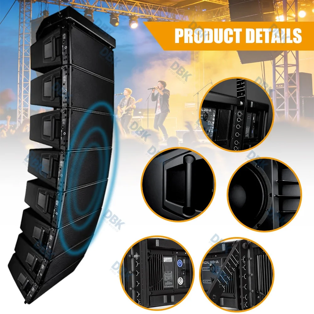 HDL-20A Dual 10 Inch Active Line Array Speakers Powered Audio Sound Equipment PA System 20a Speaker For Event Church