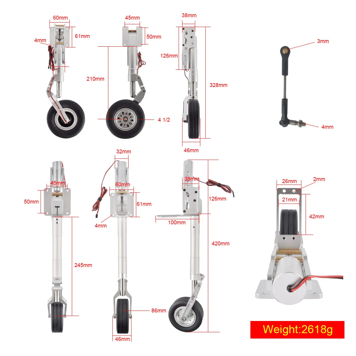 Ensemble rétractable ER-200, train d'atterrissage électronique, contrôleur de rétraction M, contrôleur de roue de frein M