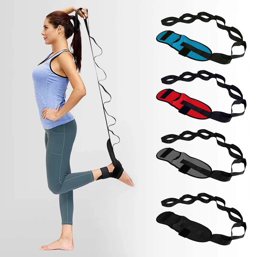 1 Stuks 110 Cm Yoga Stretching Riem Voet Revalidatie Stretch Riem Rug Been Flexibiliteit Training Multi-Loop Verstelbare Riem