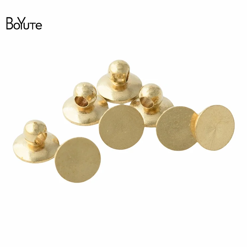 

BoYuTe Wholesale (100 Pieces/Lot) Metal Brass End Hanging Clasp 5-8MM Flat Base Diy Handmade Jewelry Materials