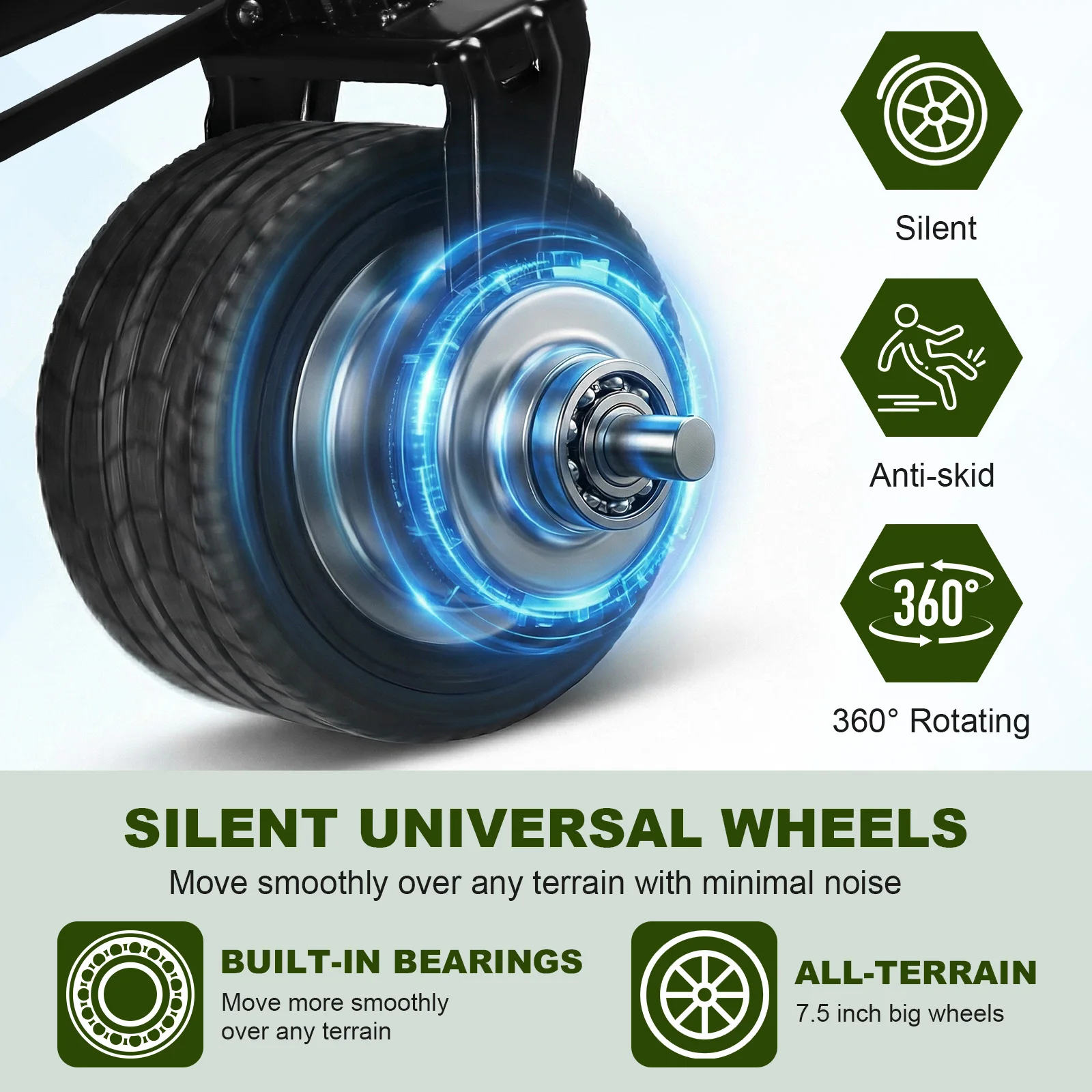 

Складная тележка-трансформер 2-в-1 с грузоподъемностью 200 кг и внедорожными колесами для спорта, сада, покупок и кемпинга