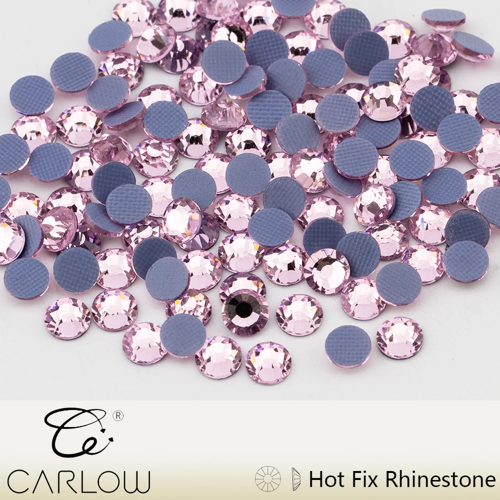 CARLOW Large package  AAAAA Quality Glass Hot Fix Rhinestones Iron On Flatback Stones For Dress Decoration