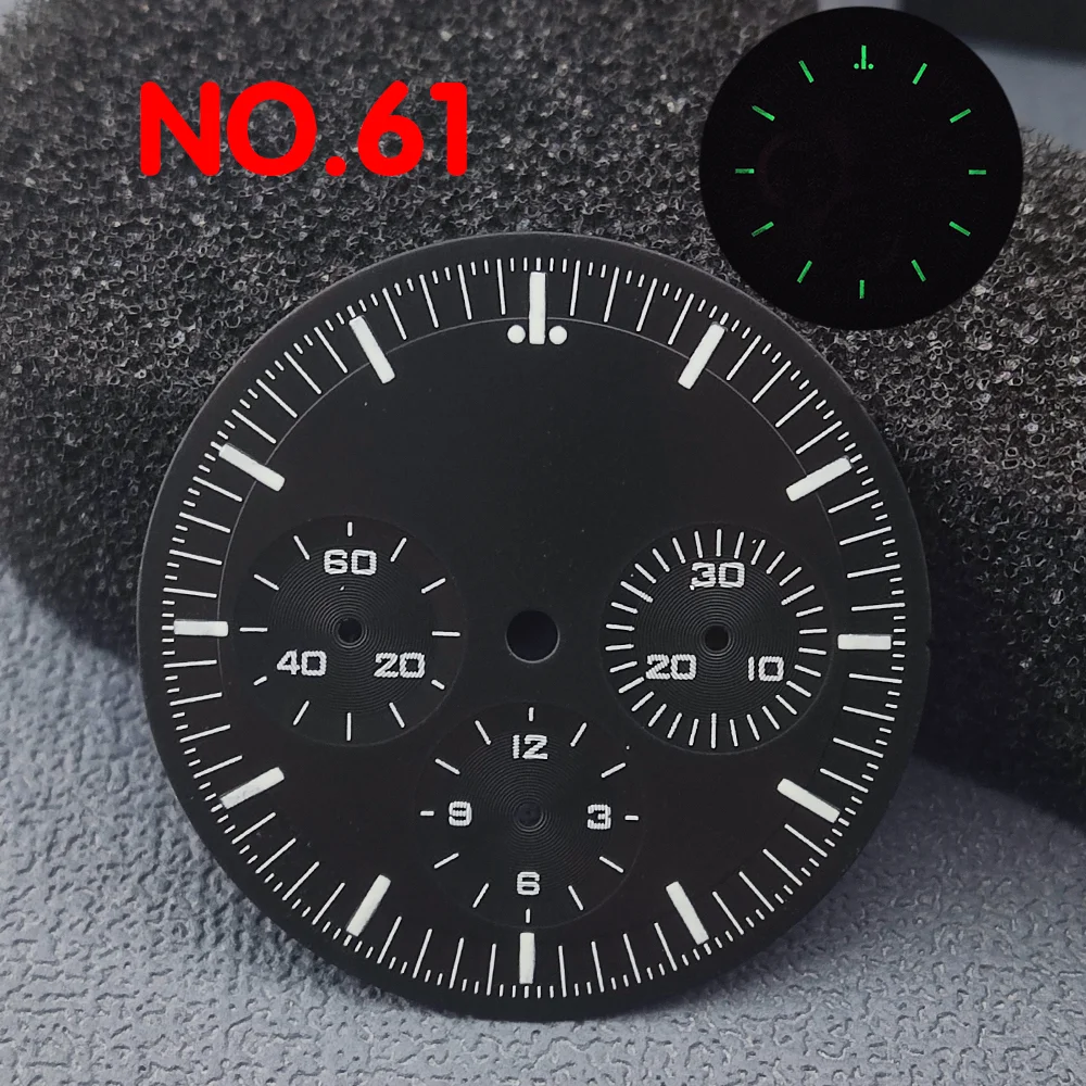 32.5mm speed timing code dial suitable for VK63 movement green luminous watch replacement accessories suitable for 40mm case