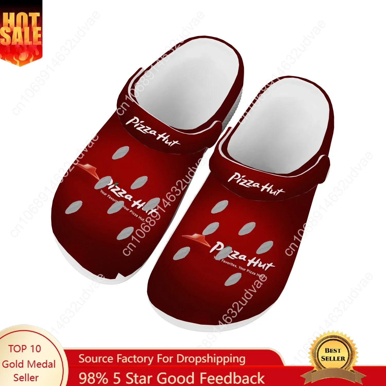 

Pizza Hut Water Shoes Mens Womens Comfortable Fashion Home Garden Clogs Customizd Sandals Beach Breathable Hole Slippers