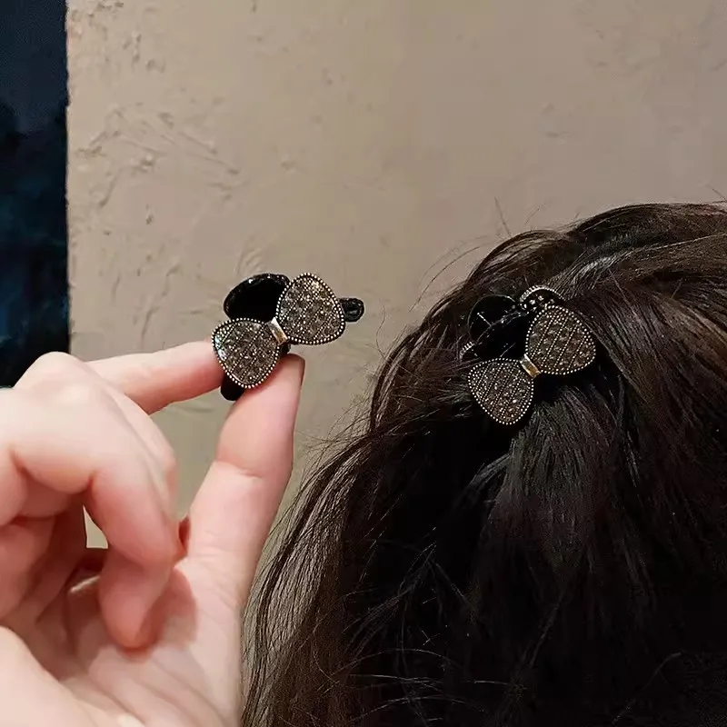 Korean Fashion Small Rhinestone Bow Hair Claw Women Girls Princess Headl Bangs Side Clip Hair Accessories for Women Headdress