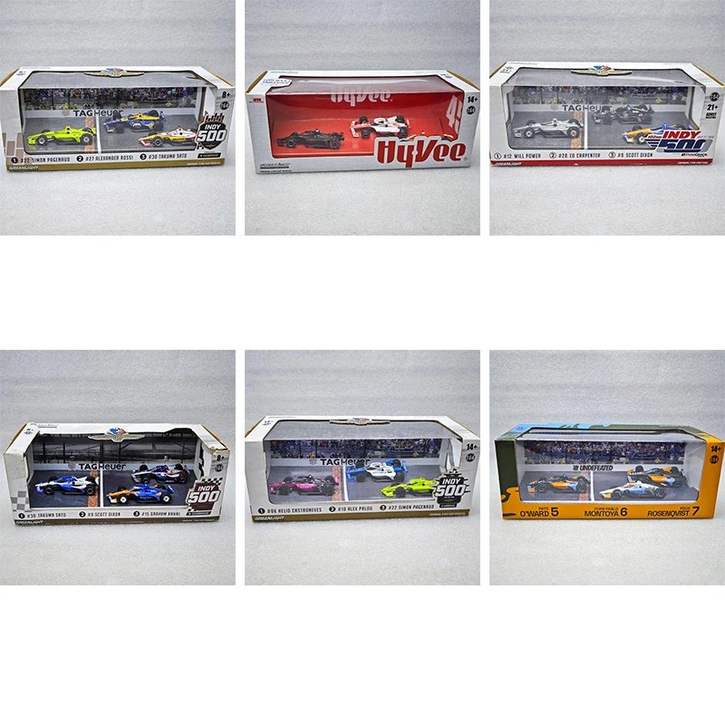 

Greenlight 1:64 Indianapolis 500 Podium 3 Car Groups Racing Series Alloy Die Casting Model Collect Ornaments