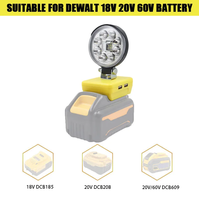 Imagem -04 - Polegada Carro Conduziu Luzes de Trabalho Lanternas Tocha Spotlight Usb Power Bank para Milwaukee 18v M18 para Dewalt 20v 60v Li-ion Bateria 3
