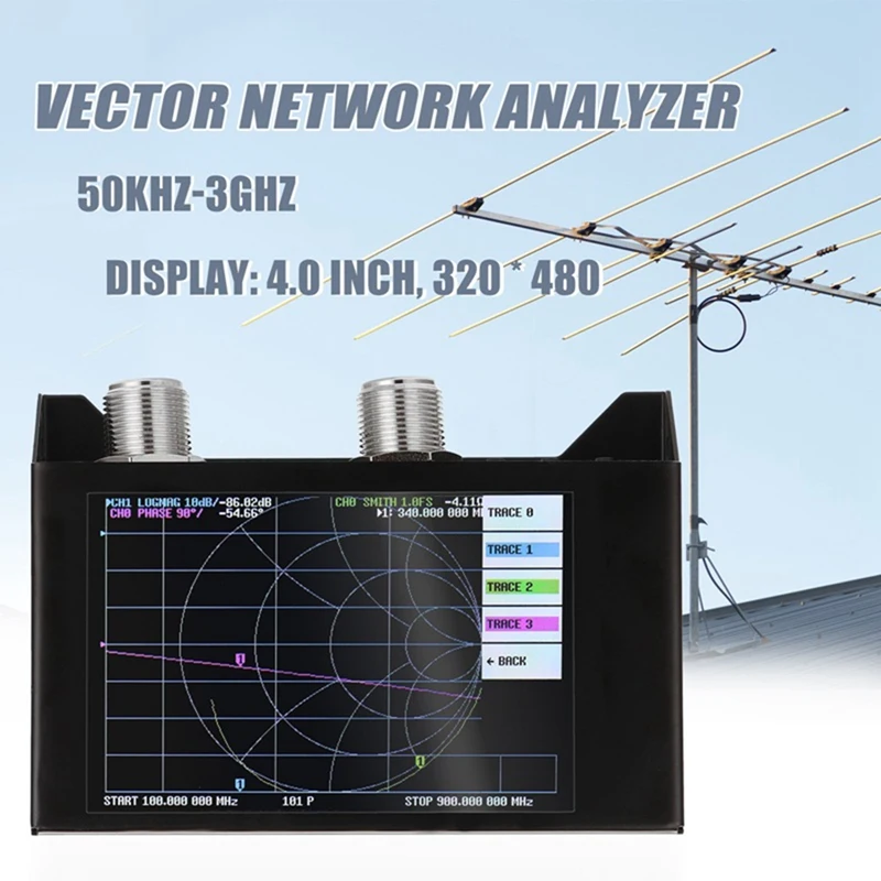 3G Vector Network Analyzer 4.0In Touch Screen 320X480 50Khz-3Ghz SAA-2N Nanovna V2 Antenna Analyzer HF VHF UHF With Case