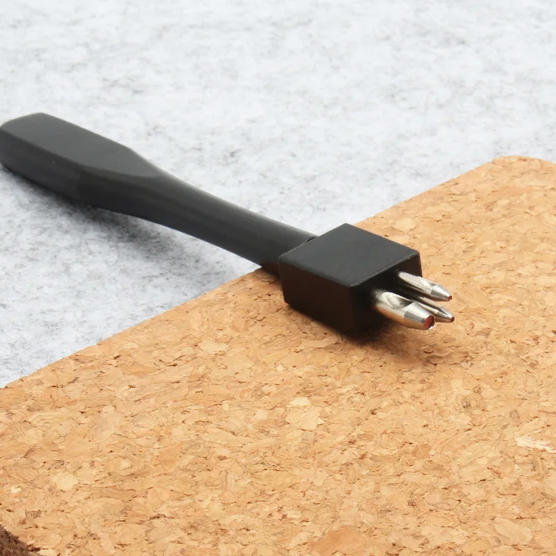 Leather Tools Round Row Punch Black Steel Sharp Multihole Pattern Round Cut Handmade DIY Leather Watchband Punching Strap Suture