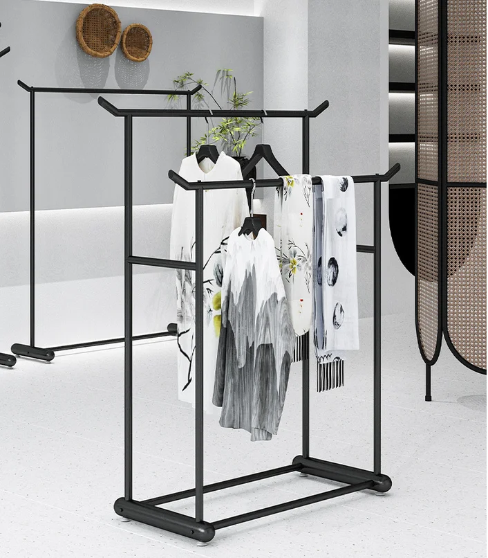 Clothing store floor standing display rack, women's clothing store clothes hanger special shelf