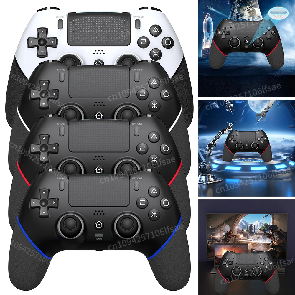 

Wireless Controller 6 Axis Gyro Bluetooth-Compatible Console Controller Macros Hall Effect Joystick for PS4/PS4 Pro/PS4 Slim/PC