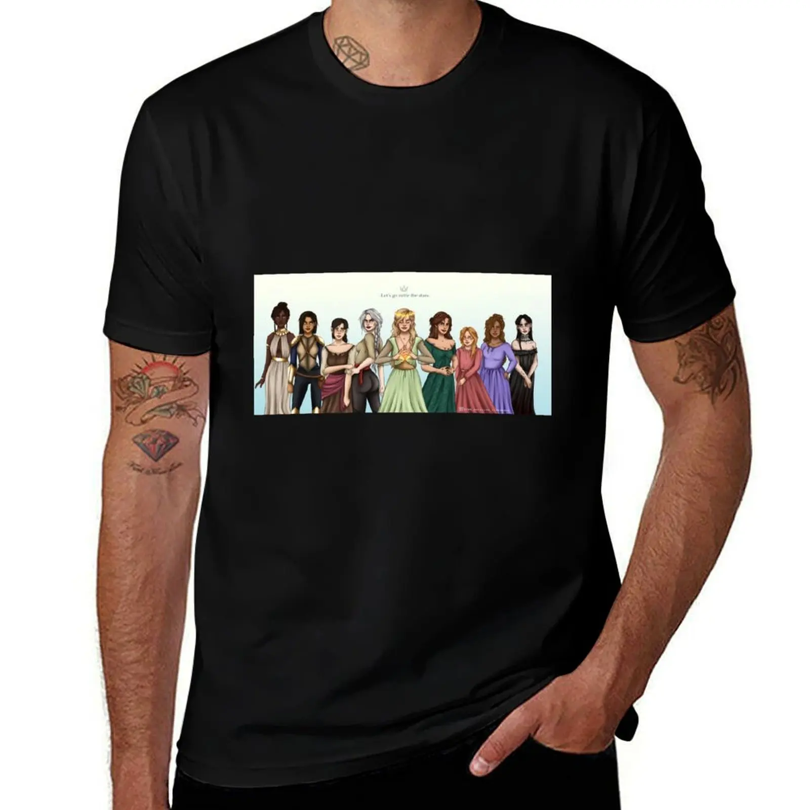 

Throne of glass ladies print T-Shirt Big Size Short Sleeve Casual Top