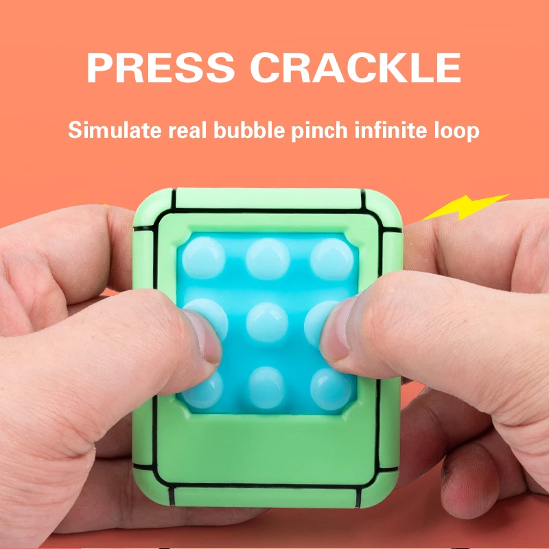 Funny Super Press It Pop Bubble Fidget Toys Board with Keychain Sensory Squeeze Toy Stress Relief Squishies Popping Popper Board