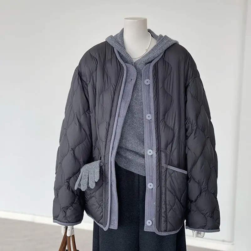 

Color Matching Thickened Cotton Clothes Comfortable Cotton-padded Clothes Winter New Loose and Thin Versatile Warm Jacket