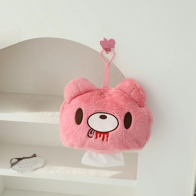 GloomyBear Taschentuchbox im Cartoon-Stil, niedlich, kreativ, hochwertig, tragbar, perfekt für Schreibtische im Studentenwohnheim, vielseitig und zum Aufhängen geeignet. – Detail 5