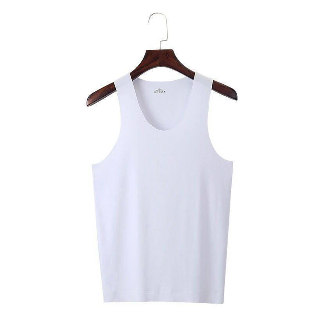 Bodybuilding Singlets Ice Silk Tank Top Slim Fit Gym Wear Stylish Fitness Singlet Summer Workout Top Traceless Exercise Apparel