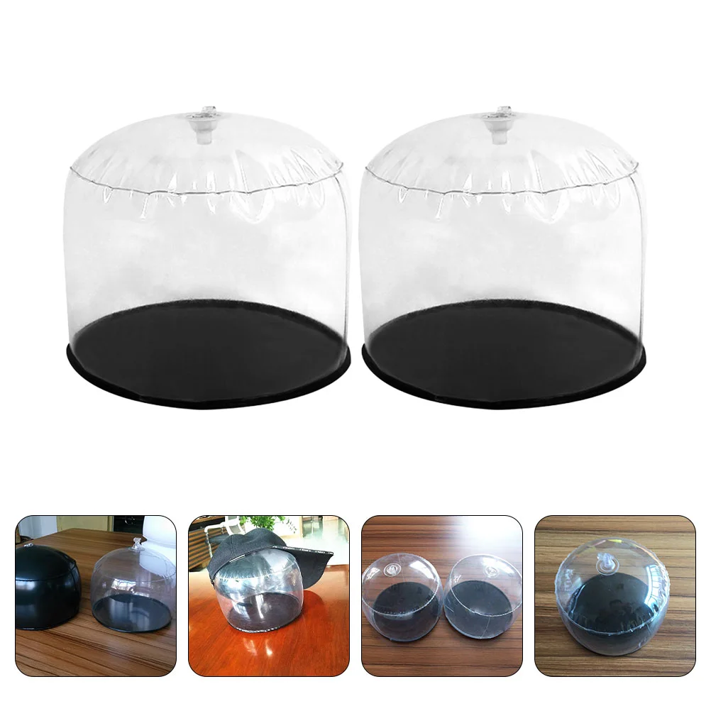 

2 Pcs Storage Shelves Inflatable Hat Holder Holders Pvc Rack Support Represent Display Stand Home Plastic