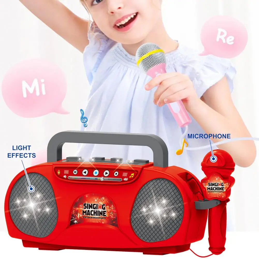 Micrófono de juguete Musical para niños, micrófono portátil seguro para niños, juguete con efectos de iluminación, diversión Musical para interiores/exteriores para jóvenes