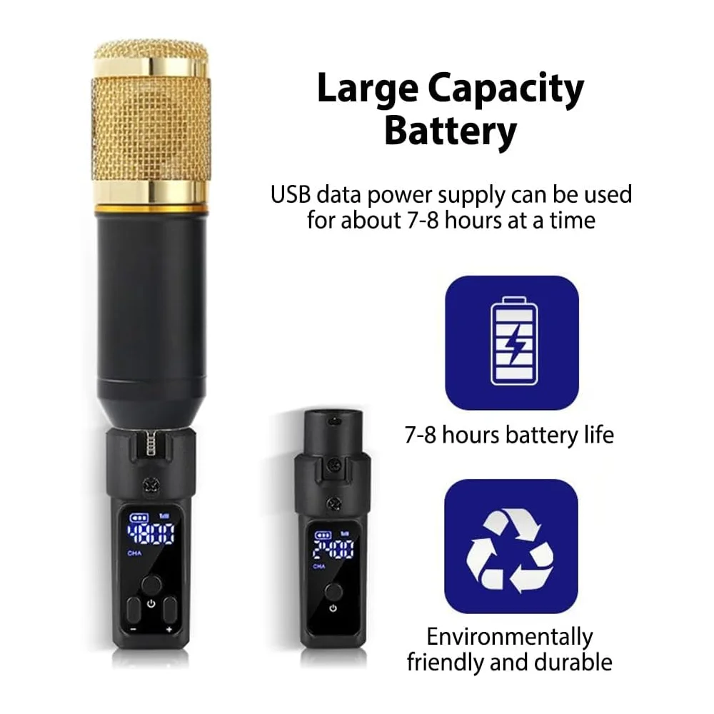 UHF XLR Adapter System Wireless Microphone Transmitter Receiver System for Dynamic Microphone Guitar Audio Mixer