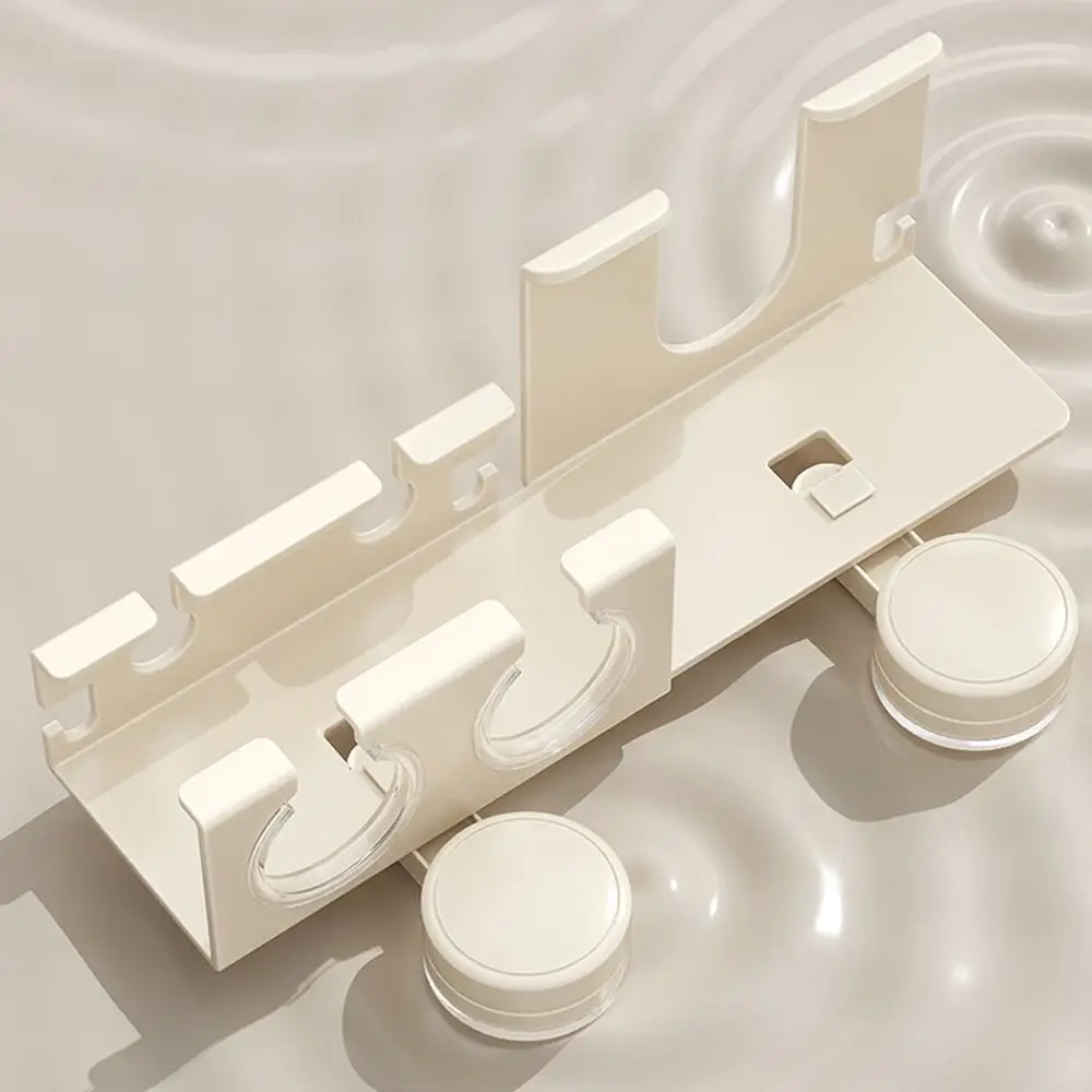 

Aluminum Alloy Suction Cup Hair Dryer Holder Punch Free Large Capacity Hair Dryer Storage Rack Space Saving Wall Mounted