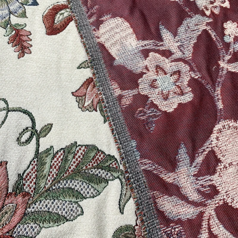 Lussuoso americano crema floreale Jacquard tessuto Rayon ciniglia divano tenda tessuto drappeggio 280cm larghezza vendere per metro