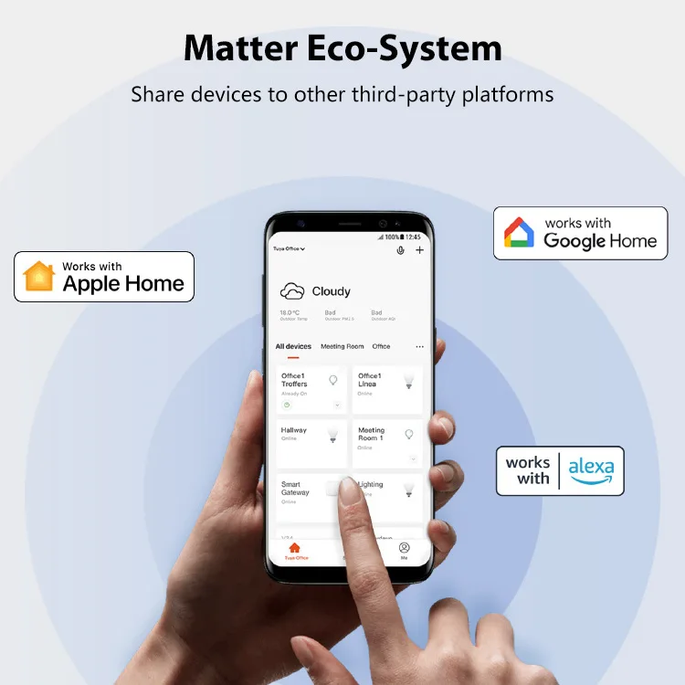 Matter HUB สาย ZigBee Tuya สมาร์ทชีวิตสะพานเกตเวย์สนับสนุนการควบคุมด้วยเสียงสำหรับ Alexa Google Home