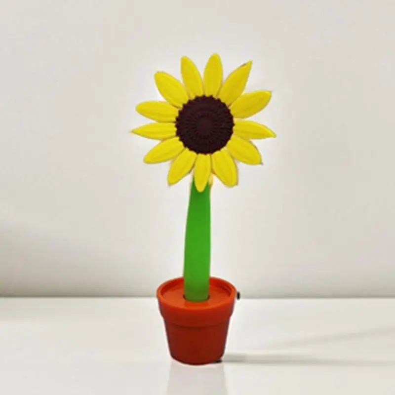 

Sunflower Ballpoint Pen Creative Pens Adorable Floral Juicy Decorative Writing Shape Bendable Ink for Women Writing Rubber Woman