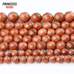 A++ Natural Golden Sandstone Faceted Loose Beads for Jewelry Making Bracelets Necklace Beads DIY Accessories Wholesale  6 8 10mm