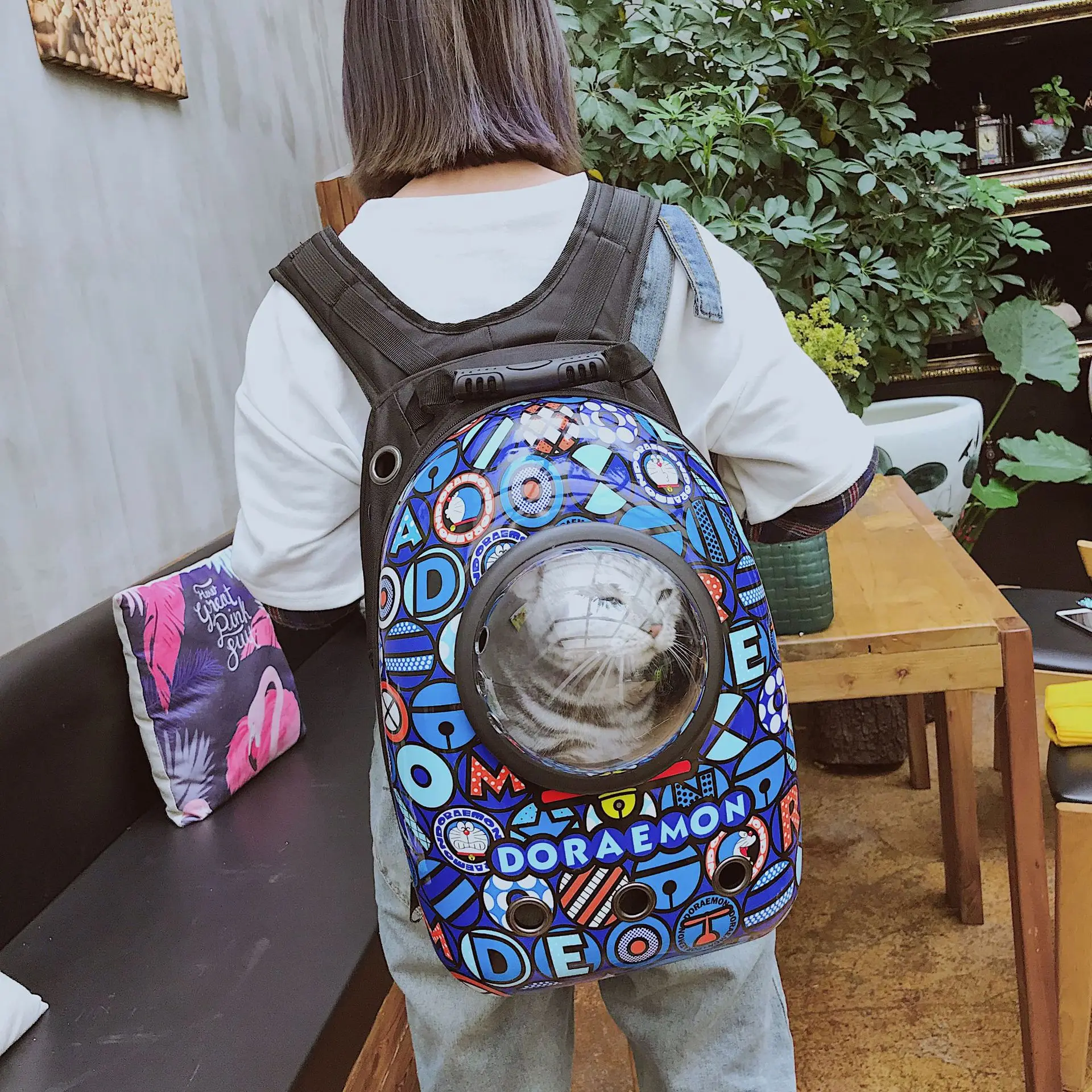 Pet New Double Shoulder Spacecraft, Portable Backpack, Bag, Cat Supplies, Space Bag