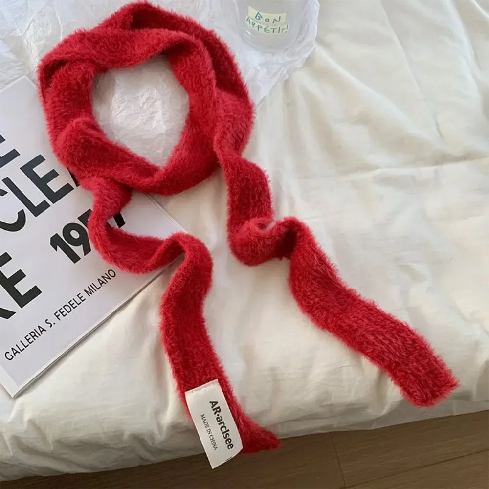 Y2K وشاح نحيف بألوان قوس قزح الكورية - ناعم طويل وضيق للرقبة، نمط هاراجوكو للفتيات، شال مخطط رفيع عصري 2025 #4