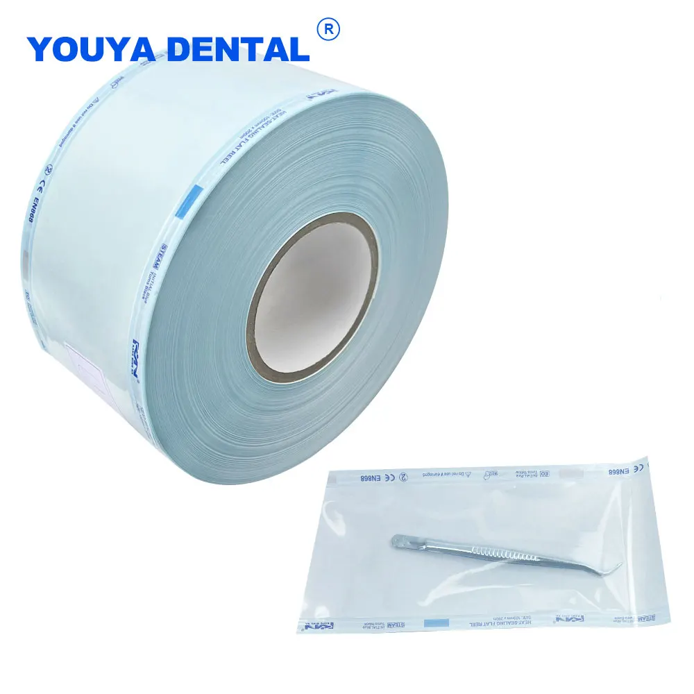 

Self-Sealing Dental Sterilization Pouches Bags With Indicator 200M/Roll Disposable Dental Nail Art Storage Bag Dentist Instrumen