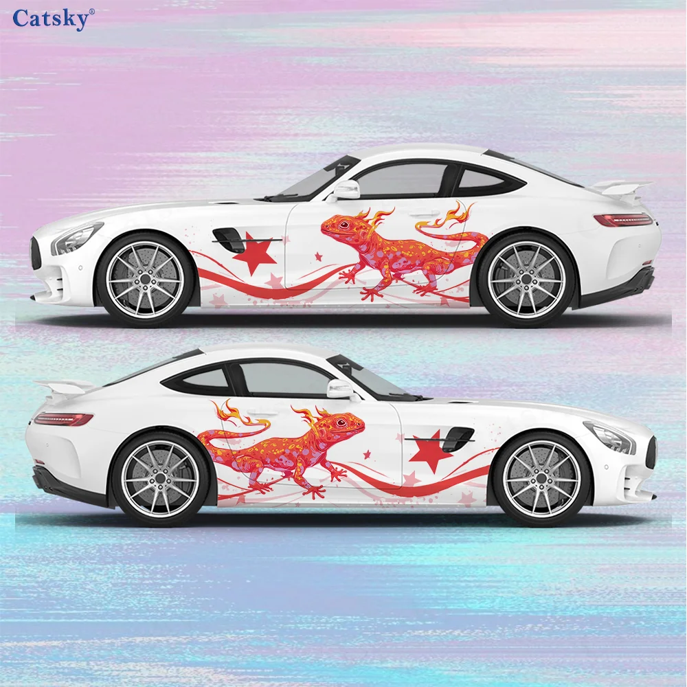 

Personalized Flame Star Lizard Car Vinyl Wrap Decal Self-adhesive PVC Sticker Suitable for Truck SUV Decoration Auto Accessories