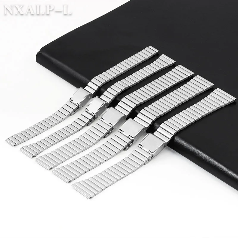 Universal Watch Strap 10mm 12mm 14mm 16mm 18mm 20mm Stainless Steel Watch Band Ultra-thin Metal Bracelet Silver for Men Women