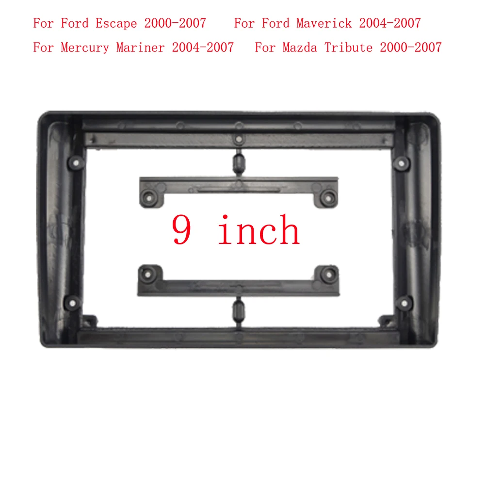 Car Radio Fascias Frame For Ford Escape Maverick Mercury Mariner Mazda Tribute 9 inch Stereo Panel Harness Power Cable Adapter