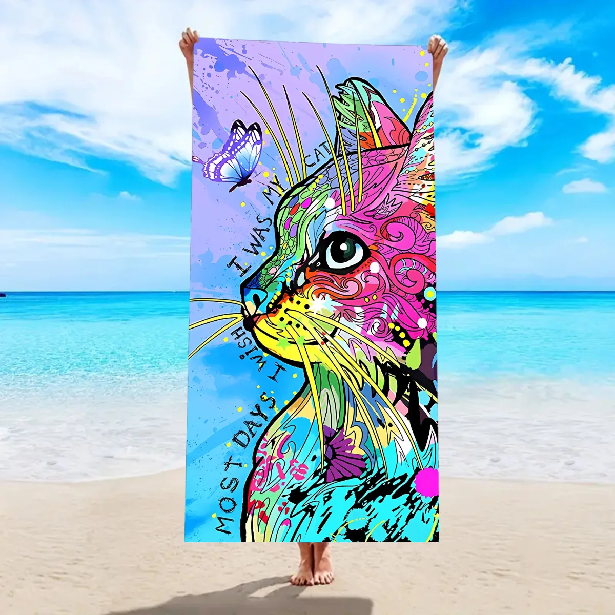 Dreamy Style Beach Towel Custom Towel 3D Print Super Absorbent Quick-dry for Summer Vacation Outdoor Camping Perfect Gift