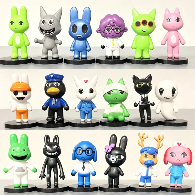 New 6/12/18pcs Horror Animal Hospital Figure Home Decoration Model Mini 6-9CM PVC Dog Cat Figurines Home Decor Ornaments
