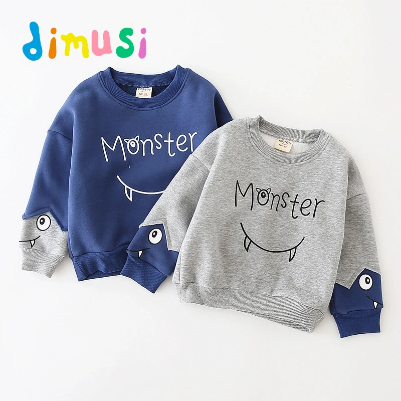 DIMUSI Spring Boy's Cartoon Sweatshirts Children Outwear Hoodies Tops Fashion Hip Hop Kids Pullover Toddler Sweaters Clothing 8Y