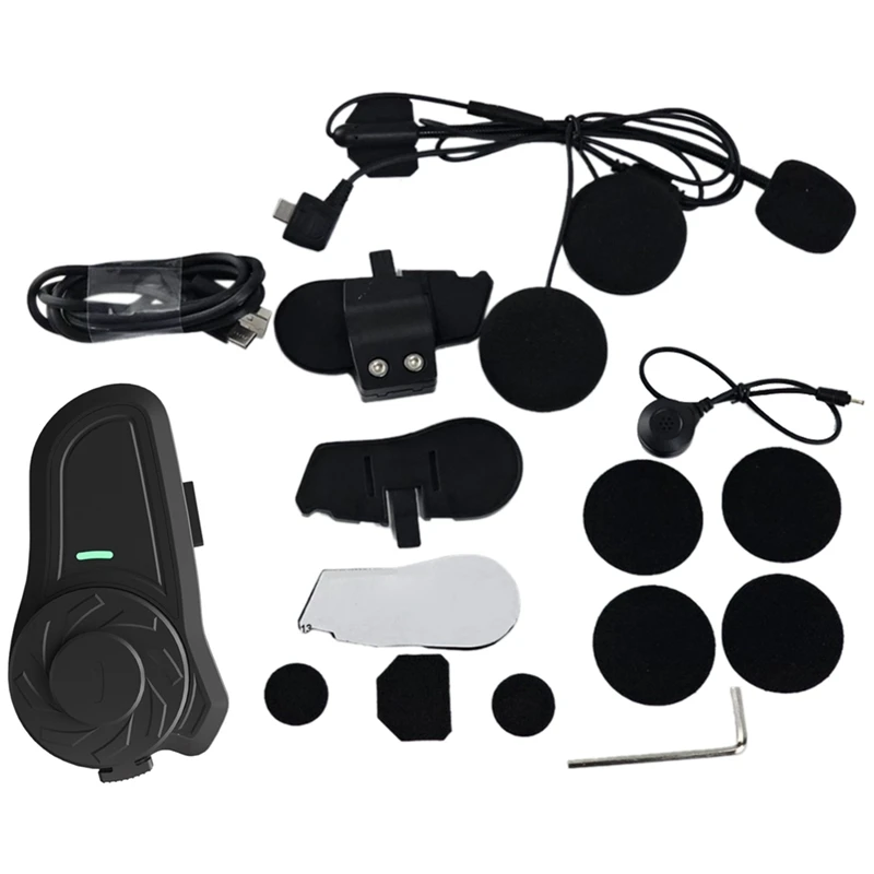 

Motorcycle Helmet Bluetooth Headset BT5.1 800M Waterproof IP65 Full Duplex Talking Hands-Free Interphone