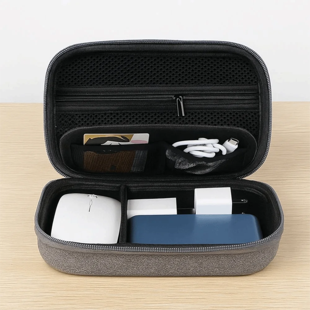 

Large Capacity Travel Organizer Double Layered Hard Shell Digital Accessories Storage Bag Portable Bag Organizer Office