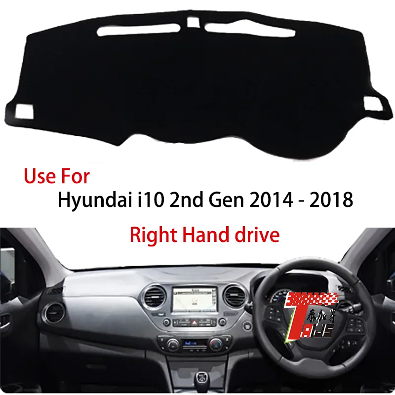 

For Hyundai i10 2014 2015 2016 2017 2018 antislip Silicone polyester Car Dashboard Cover Mat